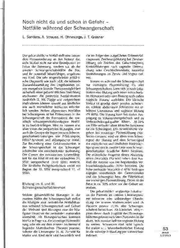 Vorschauseite 1: Noch nicht da und schon in Gefahr- Notfälle während der Schwangerschaft