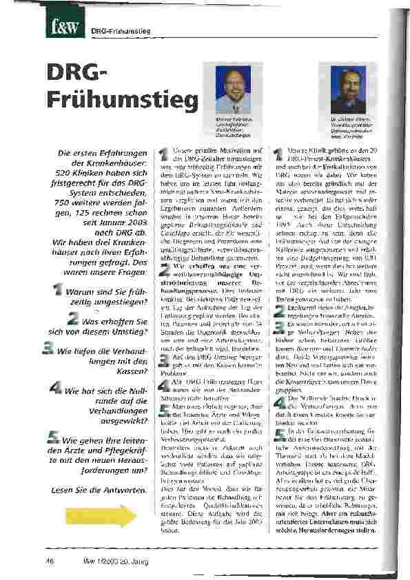Vorschauseite 1: DRG-Frühumstieg
