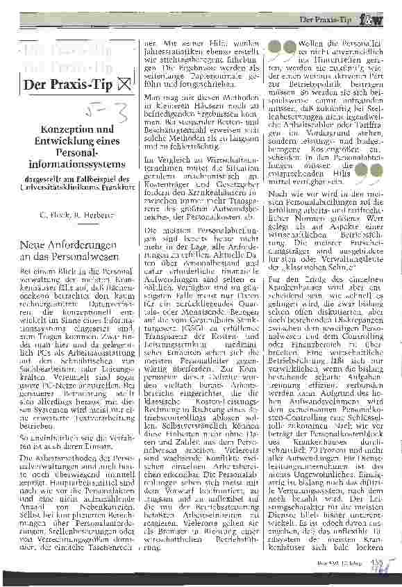 Vorschauseite 1: Konzeption und Entwicklung eines PersonalinfoSystems Praxistip Fallbeispiel: UniKlinik Frankfurt