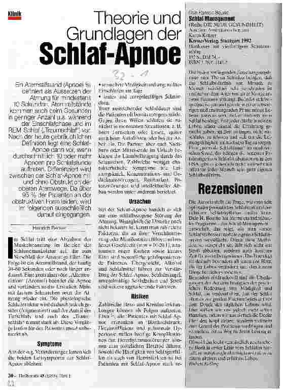 Vorschauseite 1: Theorie und Grundlagen der Schlaf-Apnoe