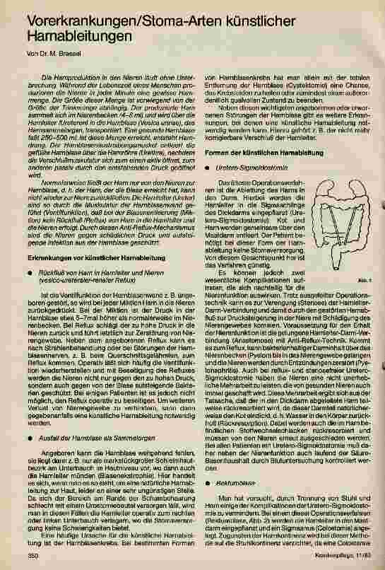 Vorschauseite 1: Vorerkrankungen/ Stroma-Arten künstlicher Harnableitungen