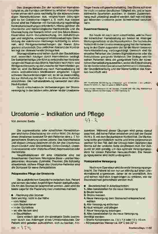 Vorschauseite 3: Vorerkrankungen/ Stroma-Arten künstlicher Harnableitungen