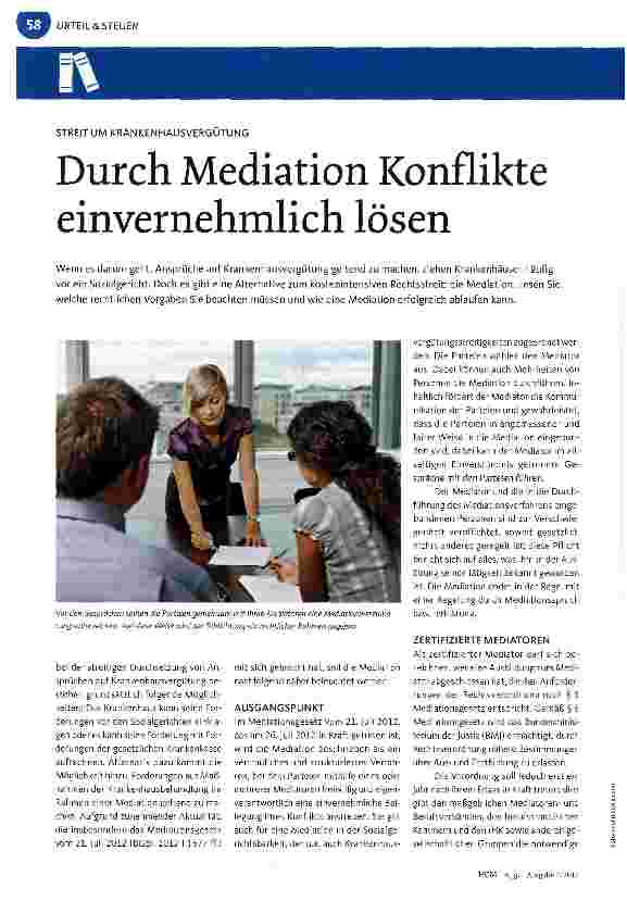 Vorschauseite 1: Durch Mediation Konflikte einvernehmlich lösen