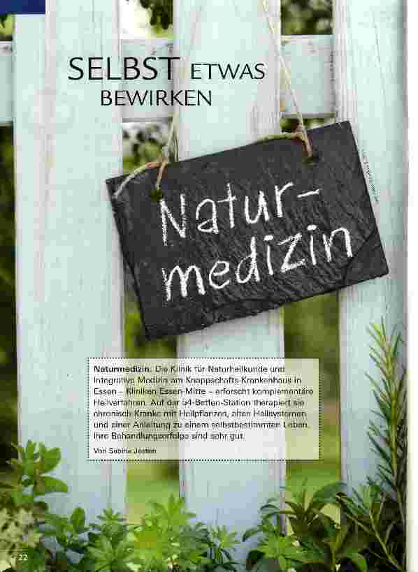 Vorschauseite 1: Selbst etwas bewirken Naturmedizin