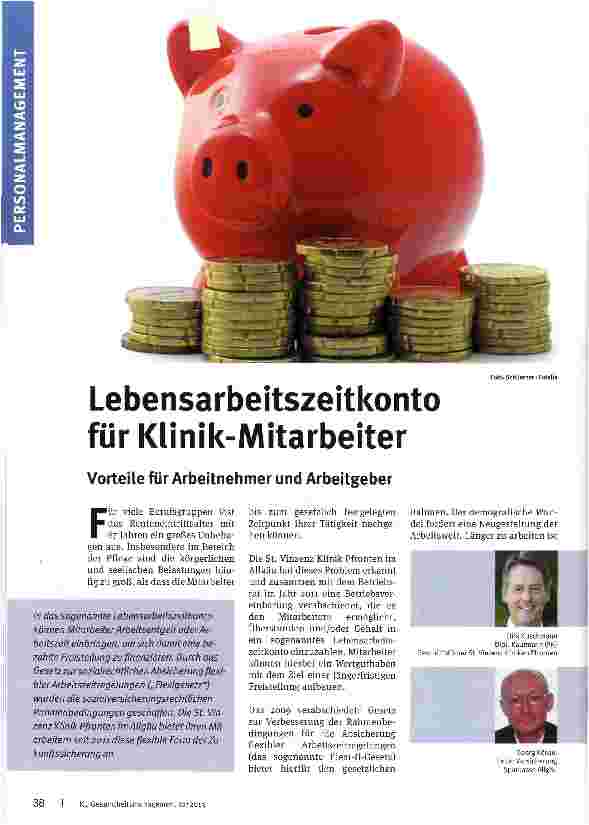 Vorschauseite 1: Lebensarbeitszeitkonto für Klinik-Mitarbeiter
