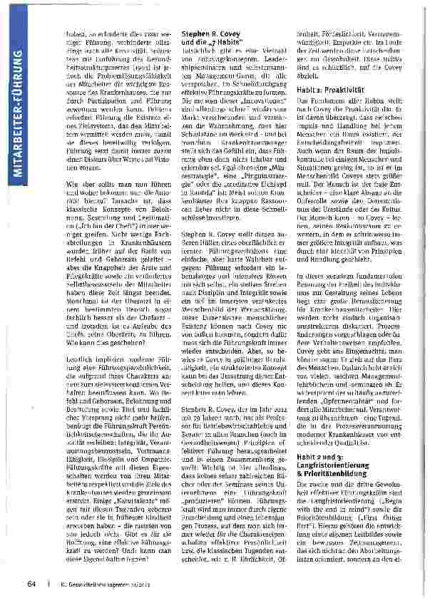 Vorschauseite 2: Kann man Krankenhausführung lernen?