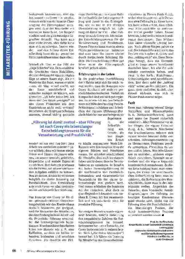 Vorschauseite 4: Kann man Krankenhausführung lernen?