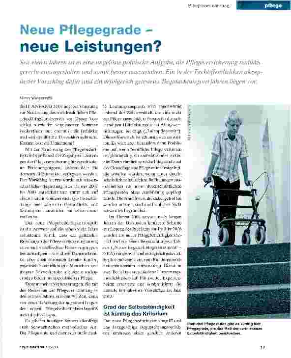 Vorschauseite 1: Neue Pflegegrade -neue Leistungen?