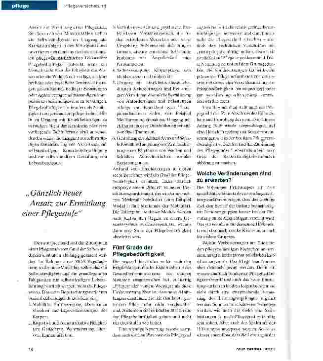 Vorschauseite 2: Neue Pflegegrade -neue Leistungen?