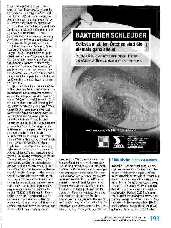 Vorschauseite 3: Nosokomiale Infektionen bei pädiatrischen Patienten - Surveillance und Prävention sind verschiedene Seiten einer Münze