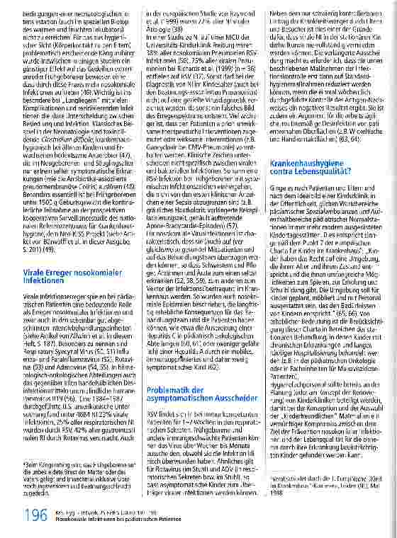 Vorschauseite 6: Nosokomiale Infektionen bei pädiatrischen Patienten - Surveillance und Prävention sind verschiedene Seiten einer Münze