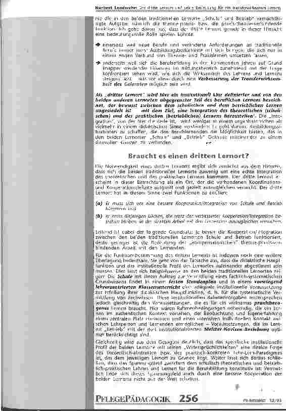 Vorschauseite 3: Der dritte Lernort und seine Bedeutung für ein transferwirksames Lernen