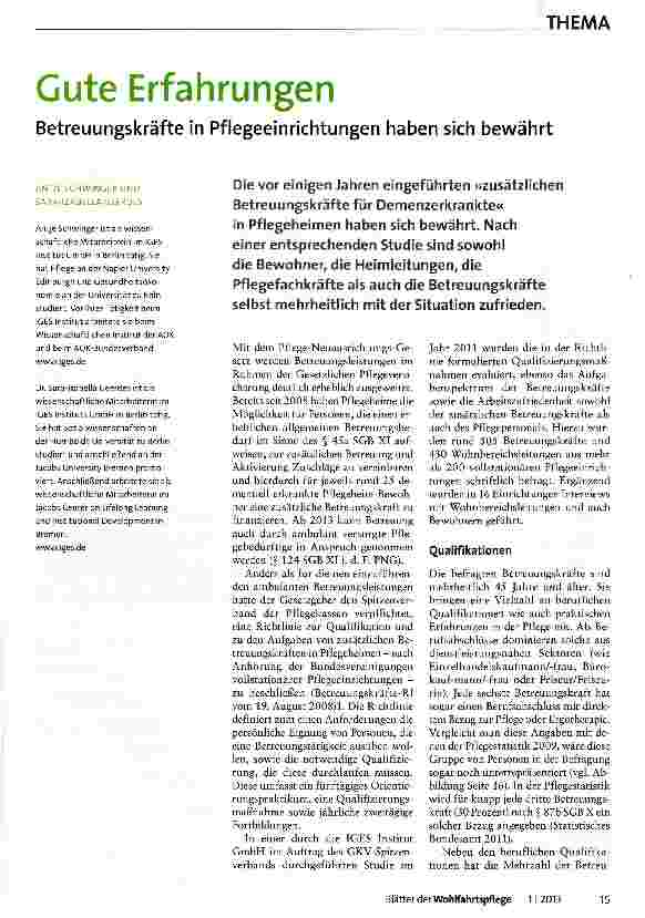 Vorschauseite 1: Gute Erfahrungen