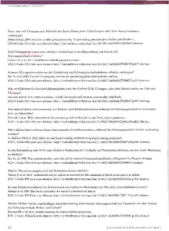 Vorschauseite 6: Welche Cochrane Reviews gibt es zu physiotherapeutischen Interventionen?