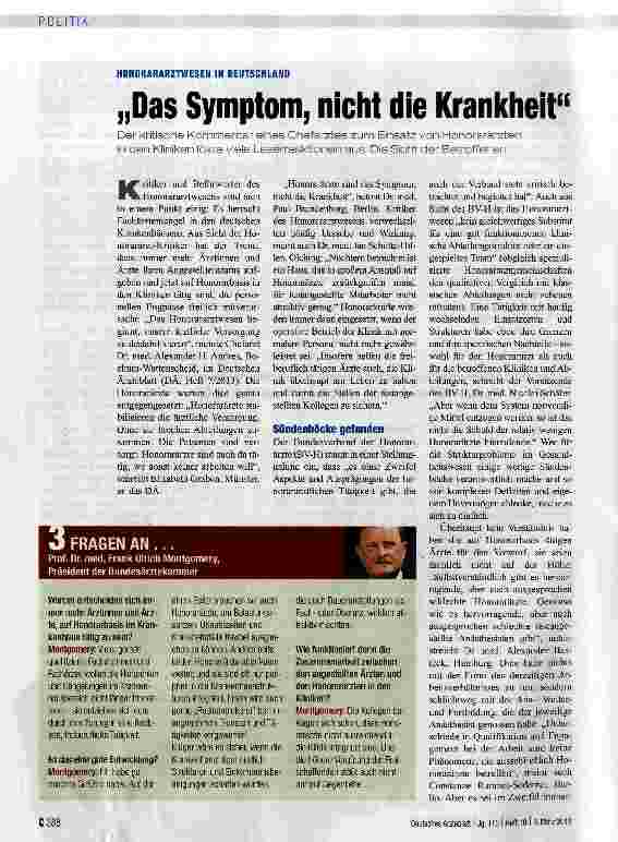 Vorschauseite 1: „Das Symptom, nicht die Krankheit