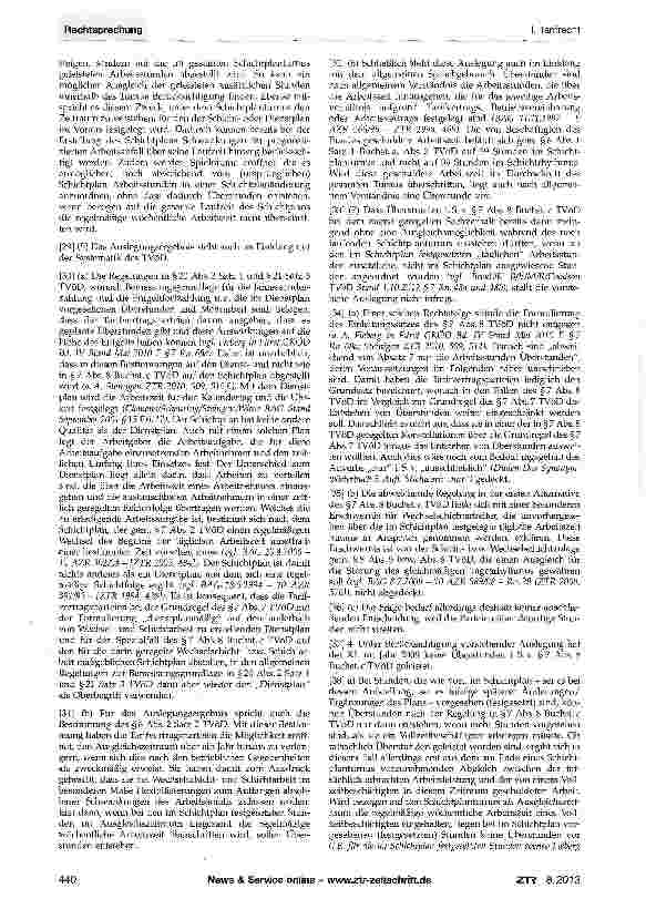 Vorschauseite 4: Überstunden bei Wechselschichtund Schichtarbeit - Schichtptanturnus - MitbestimmungZPO § 308 Abs. 1 Satz 1; TVöD § 6 Abs. 1, Abs. 2; § 7 Abs. 7, Abs. 8