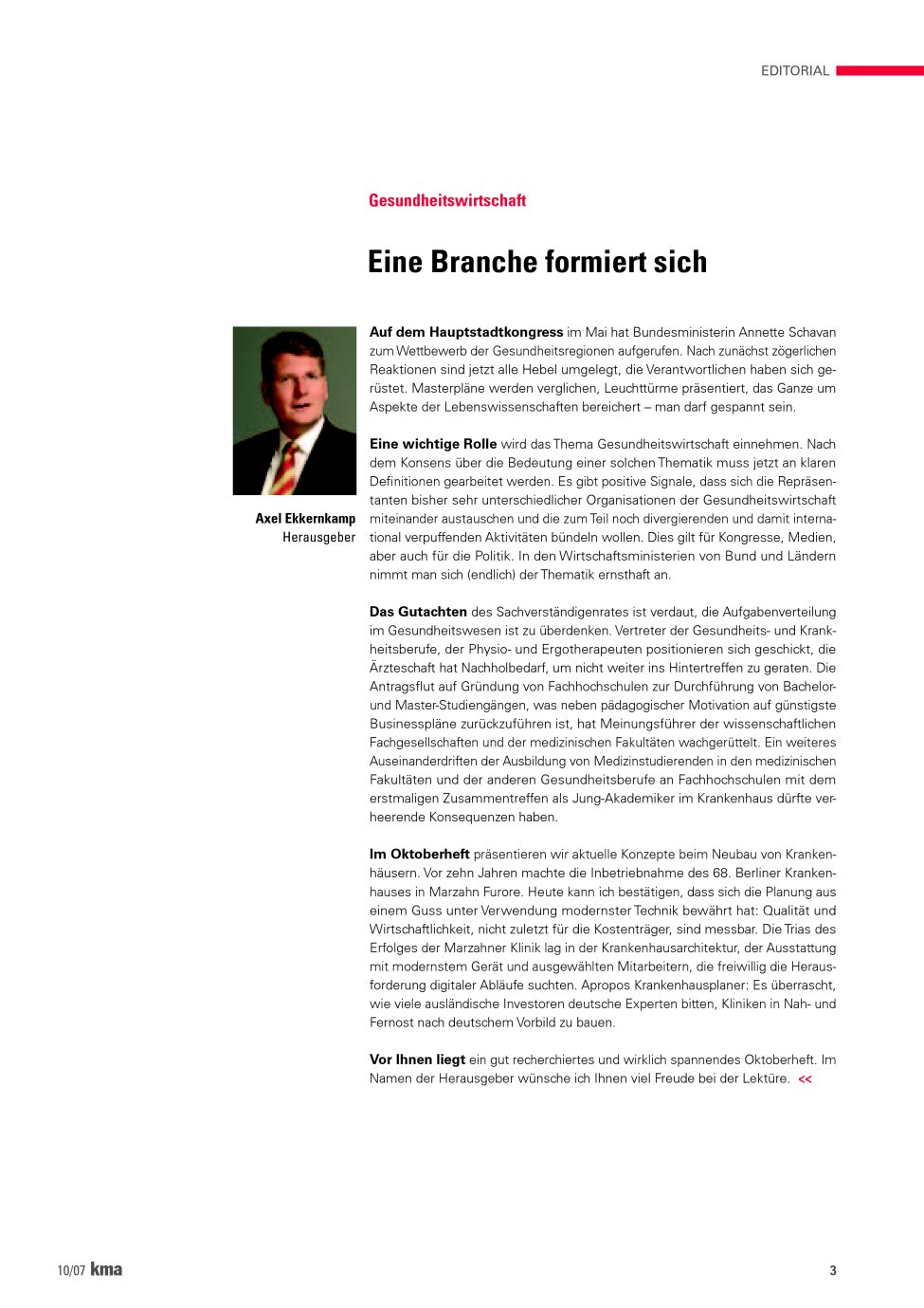 Vorschauseite 1: Eine Branche formiert sich