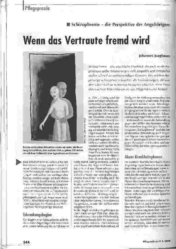 Vorschauseite 1: Wenn das Vertraute fremd wirdSchizophrenie - die Perspektive der Angehörigen