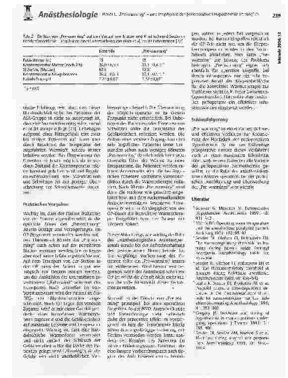 Vorschauseite 4: Pre-warming - Eine Prophylaxe der perioperativen Hypothermie ist möglich