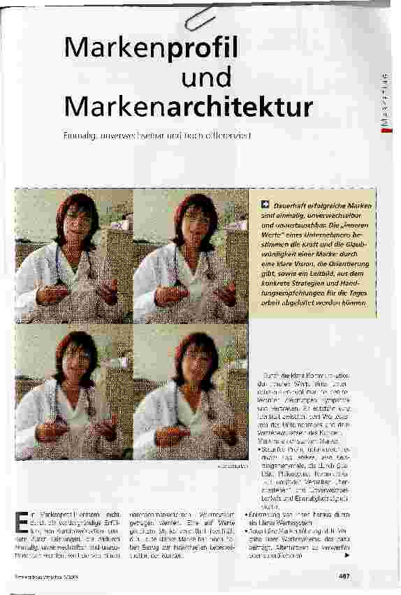 Vorschauseite 1: Markenprofil und MarkenarchitekturEinmalig, unverwechselbar und hoch differenziert