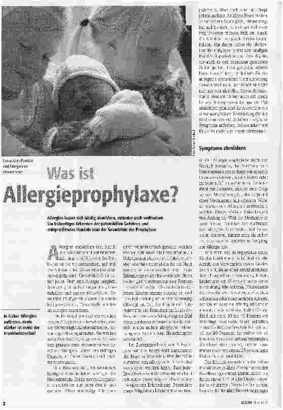 Vorschauseite 1: Was ist Allergieprophylaxe?