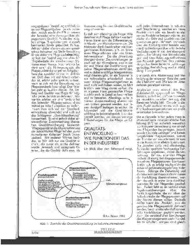 Vorschauseite 2: Vom Homo Patiens zum Homo Sapiens oder wie ein Patient zum Menschen wird Teil 3: Qualitätssicherung in der Pflege