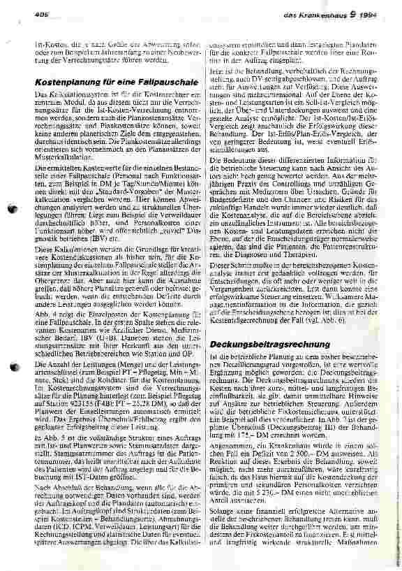 Vorschauseite 6: Kostenträgerrechnung und interne Budgetierung ab 1995/96 Neue Formen der Kostenund Leistungsplanung (II)
