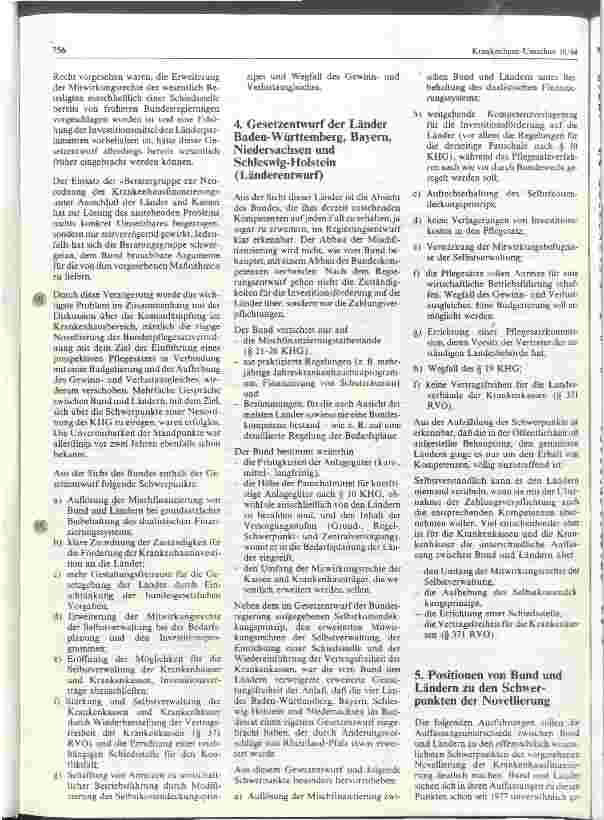 Vorschauseite 3: Vorstellungen und Ziele des Bunde und der Länder zur Novellierung des Krankenhausfinanzierungsgesetzes
