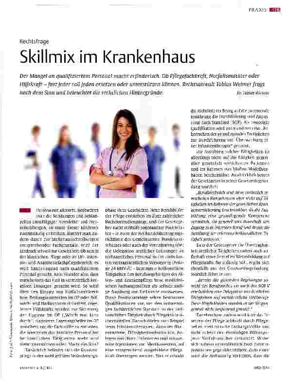 Vorschauseite 1: Skillmix im Krankenhaus