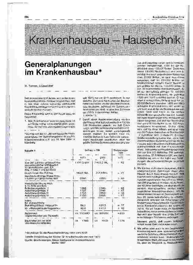 Vorschauseite 1: Generalplanungen im Krankenhausbau