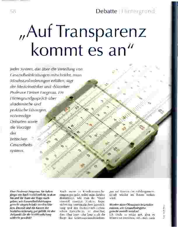 Vorschauseite 1: Auf Transparenz kommt es an