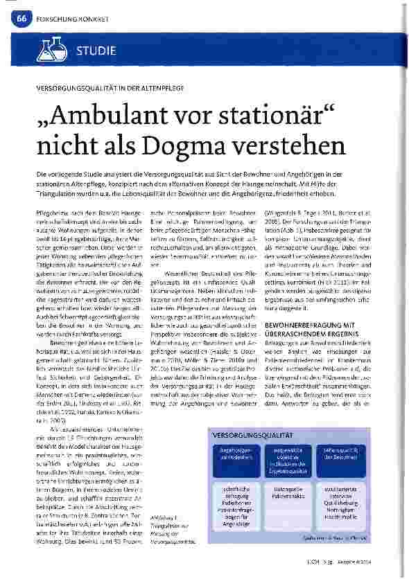 Vorschauseite 1: Ambulant vor stationär nicht als Dogma verstehen