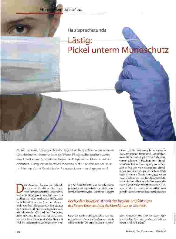 Vorschauseite 1: Lästig: Pickel unterm Mundschutz