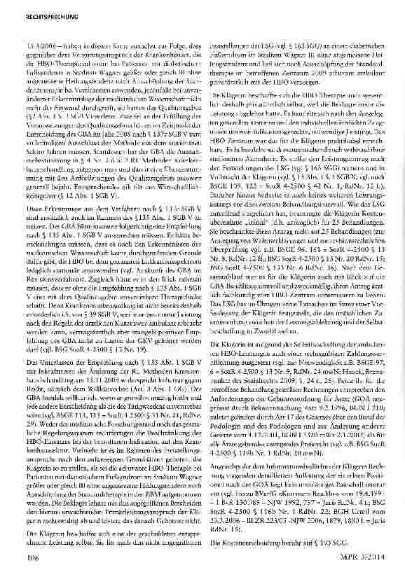 Vorschauseite 6: Willkürliche Verweigerung der Empfehlung neuer Behandlungsmethoden durch den G-BA als Systemversagen§§ 2 Abs. 1 S. 3, 12 Abs. 1, 13 Abs. 3, 27 Abs. 1, 92 Abs. l S. 2 Nr. 5, 135 Ab…