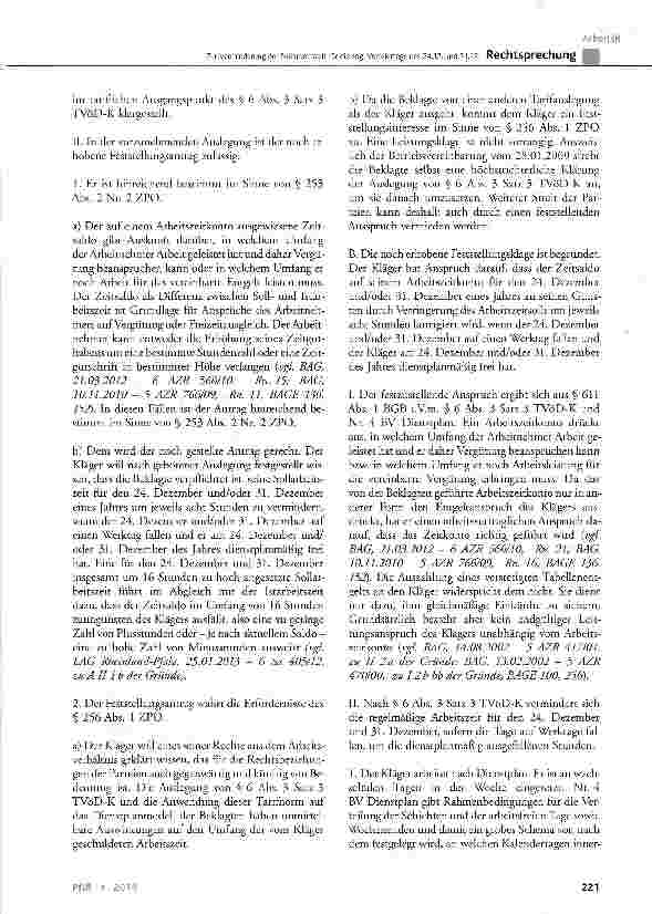 Vorschauseite 6: Zur Verminderung der Sollarbeitszeit für die sog. Vorfeiertage des 24.12. und 31.12.