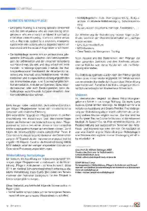 Vorschauseite 2: Notfallpflege in Österreich