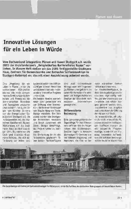 Vorschauseite 1: Innovative Lösungen für ein Leben in Würde