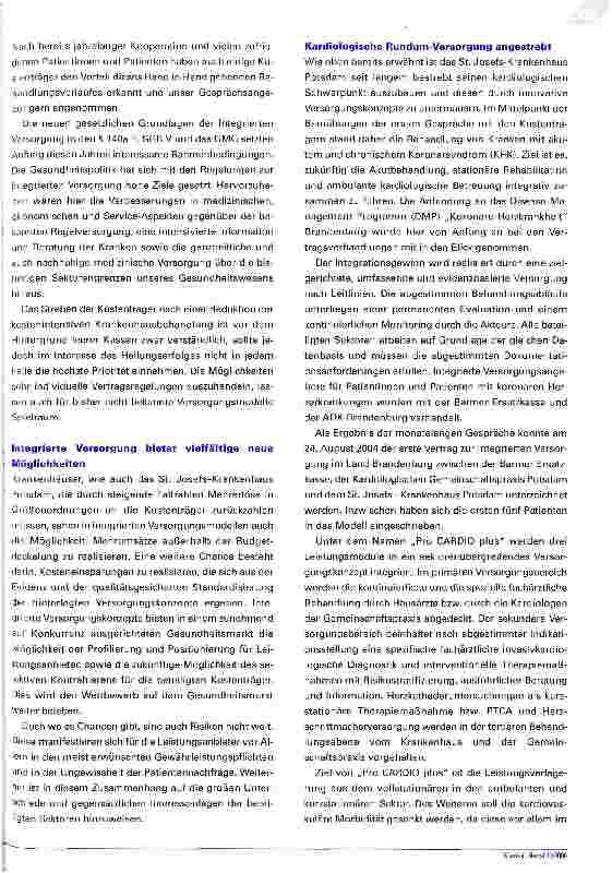Vorschauseite 2: Von der Vision zum VertragIntegrierte Versorgung in der Praxis: zwei Beispiele