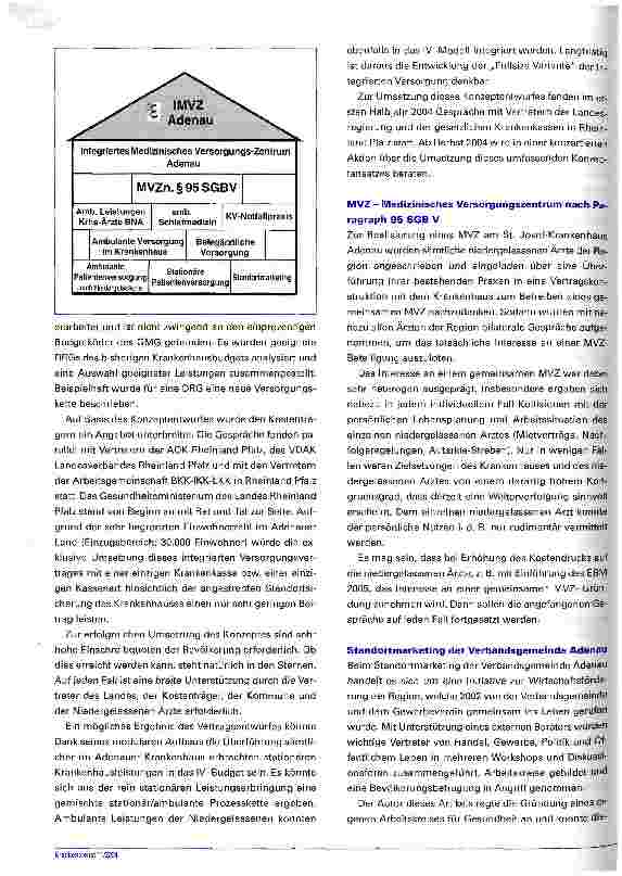 Vorschauseite 5: Von der Vision zum VertragIntegrierte Versorgung in der Praxis: zwei Beispiele
