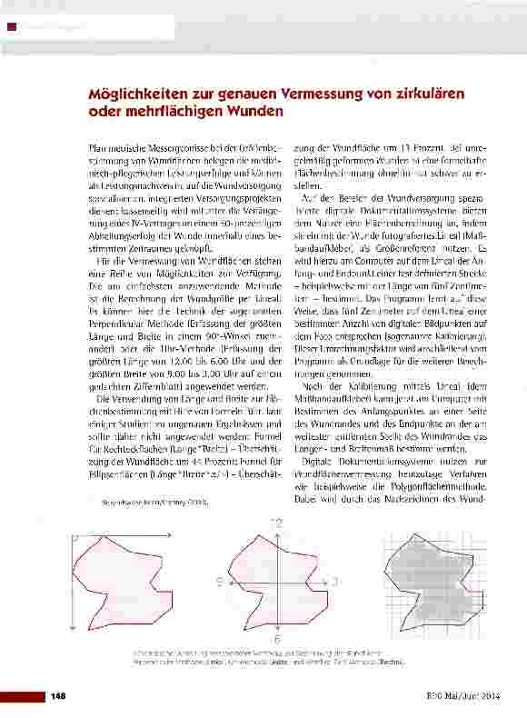 Vorschauseite 1: Möglichkeiten zur genauen Vermessung von zirkulären oder mehrflächigen Wunden