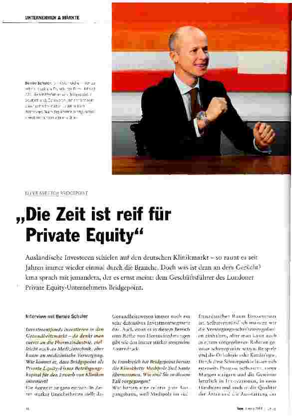 Vorschauseite 1: Die Zeit ist reif für Private Equity