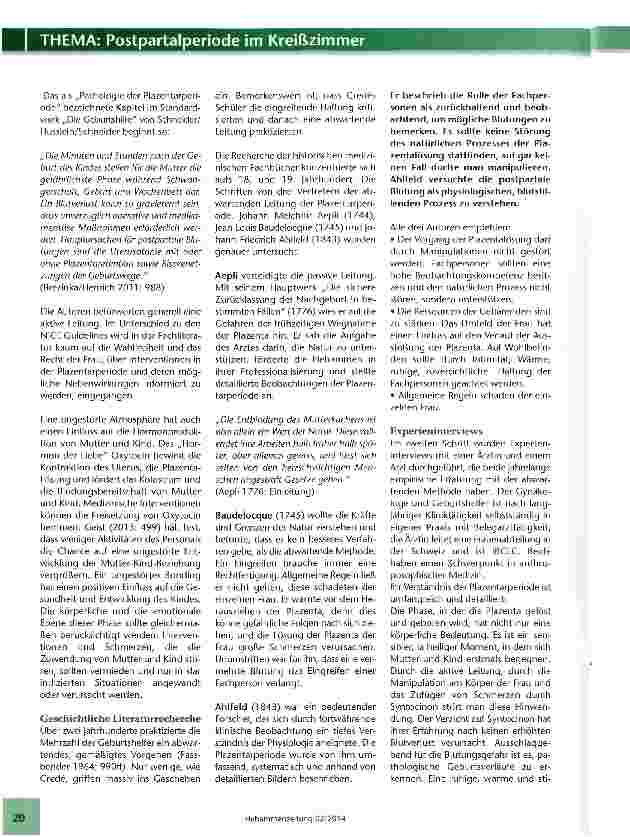 Vorschauseite 2: Die Plazentarperiode:vom abwartenden Vorgehen zur operativen Hektik und zurück