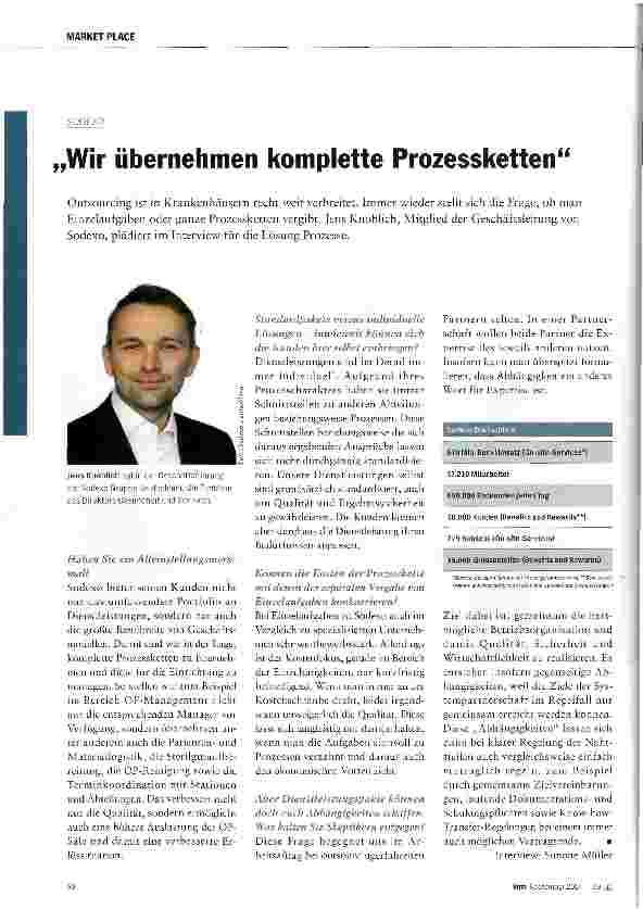 Vorschauseite 1: „Wir übernehmen komplette Prozessketten