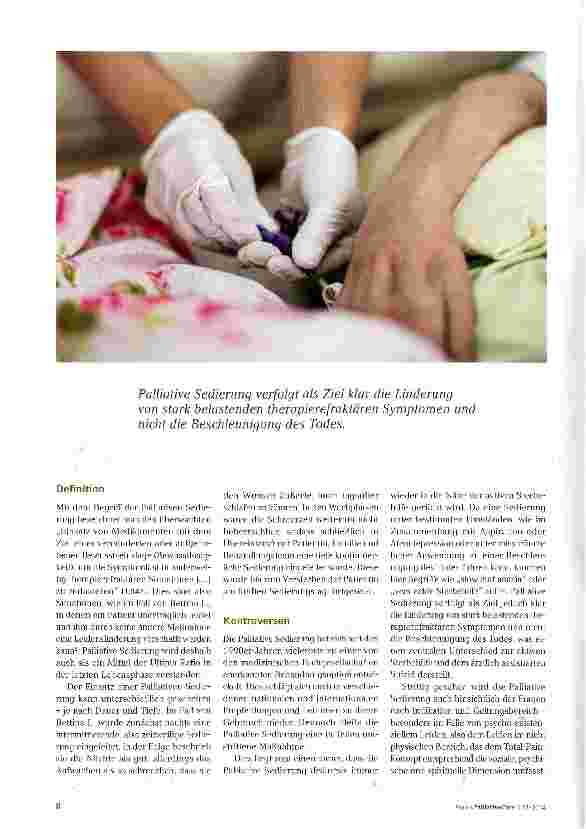 Vorschauseite 2: Die Palliative Sedierung -Impulse aus Diskurs und Praxis
