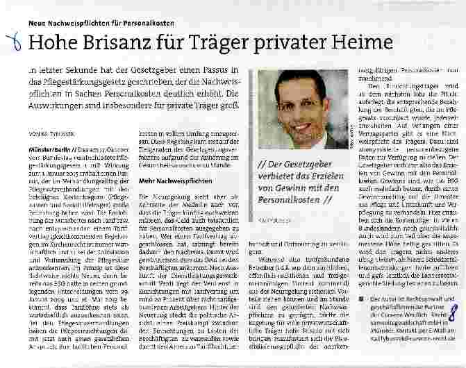 Vorschauseite 1: Hohe Brisanz für Träger privater Heime