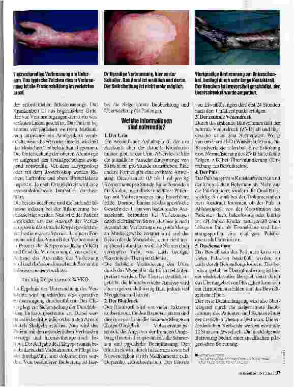 Vorschauseite 2: Erstversorgung bei Verbrennungen Hinweise zur Patientenüberwachung