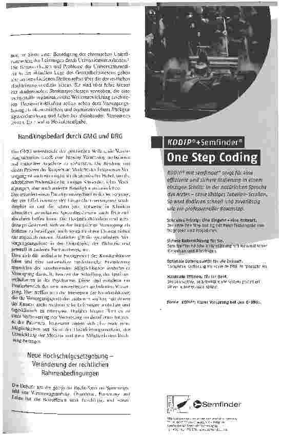 Vorschauseite 2: Unsere Hochschulmedizin steht vor großen HerausforderungenAktuelle strukturelle Anforderungen