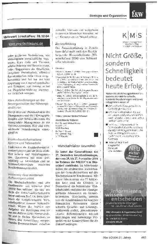 Vorschauseite 6: Unsere Hochschulmedizin steht vor großen HerausforderungenAktuelle strukturelle Anforderungen