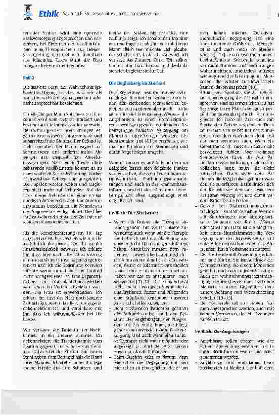 Vorschauseite 3: Sterbebegleitung in der IntensivmedizinVom Umgang mit wahrnehmungsbeeinträchtigten Menschen nd deren Angehörigen