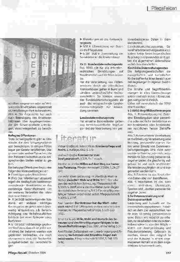 Vorschauseite 2: Der Umgang mit PatientendatenZum Schutz ihrer Privatsphäre, aber auch aus Gründen der Ethik, haben Patienten Anspruch auf Geheimhaltung ihrer Daten